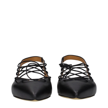 Moschino Black Leather Flats