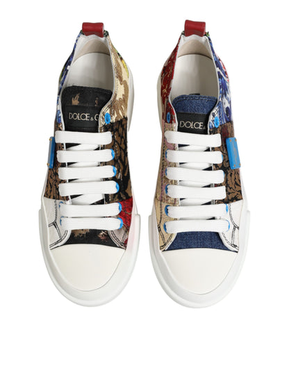 Dolce & Gabbana Multicolor Patchwork Low Top Sneakers Shoes