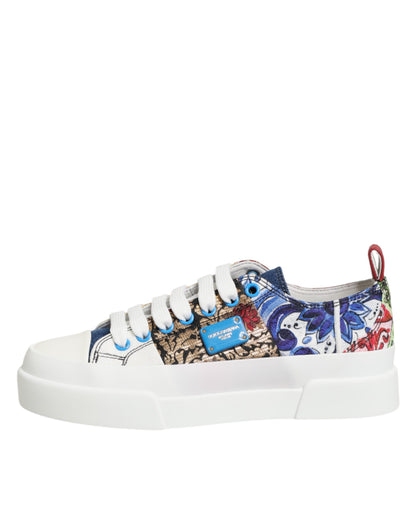 Dolce & Gabbana Multicolor Patchwork Low Top Sneakers Shoes