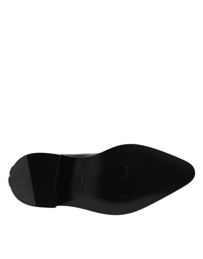 Dolce & Gabbana Black Studded Chelsea Short Ankle Boots Shoes
