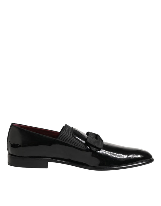 Dolce & Gabbana Black Leather Slip On Dress Men Loafers Shoes