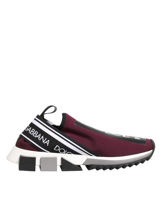 Dolce & Gabbana Maroon Slip On Sorrento Men Sneakers Shoes