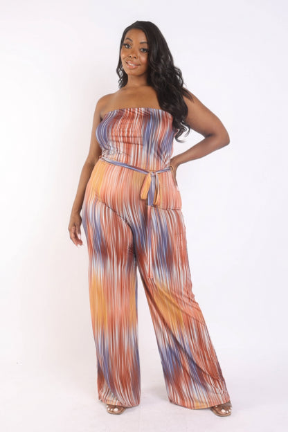 Tube Jumpsuit With Self Belt