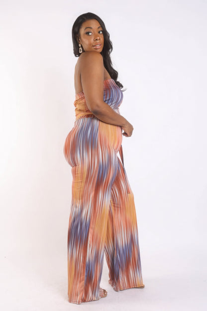 Tube Jumpsuit With Self Belt