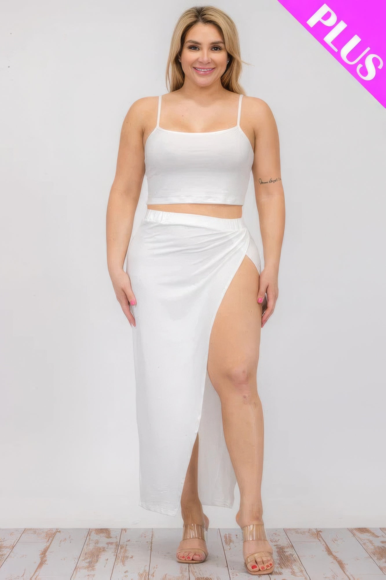 Crop Cami & Split Thigh Maxi Skirt Set