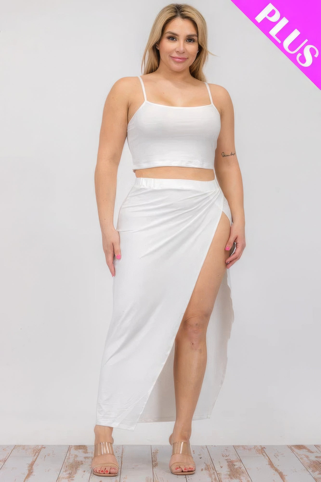 Crop Cami & Split Thigh Maxi Skirt Set