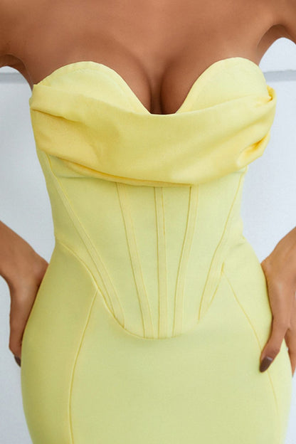 Corset Detail Strapless Sweetheart Dress - Cabin 6 Productions